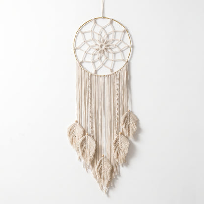 Atrapasueños Bohemio Tejido con Hojas en Macramé
