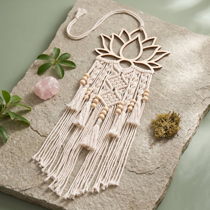 Atrapasueños bohemio flor de loto artesanal