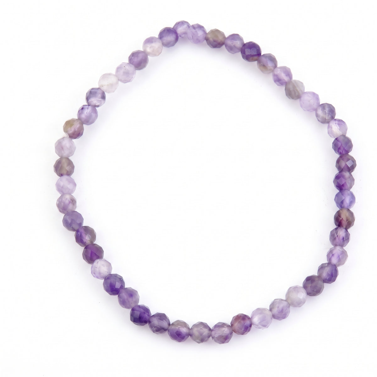 Pulsera de Amatista facetada de 4 mm elástica