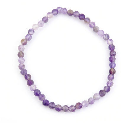 Pulsera de Amatista facetada de 4 mm elástica