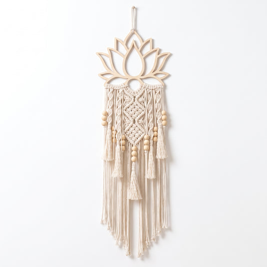 Atrapasueños bohemio flor de loto artesanal