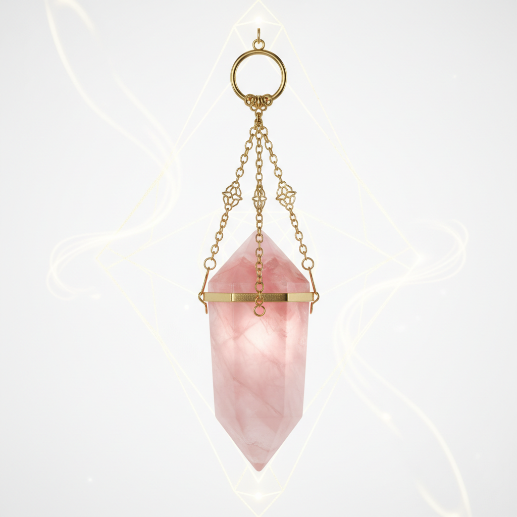 Péndulo de cuarzo rosa